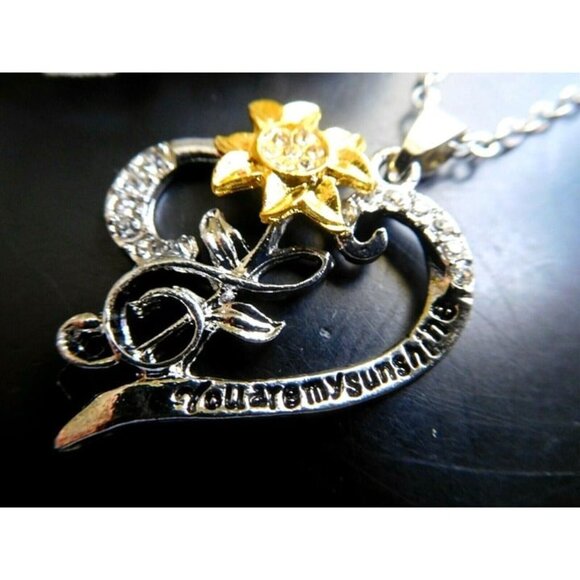 1 PC NEW SUNFLOWER FLOWER Necklace Music Note You Are My Sunshine Daisy Love - Picture 6 of 10